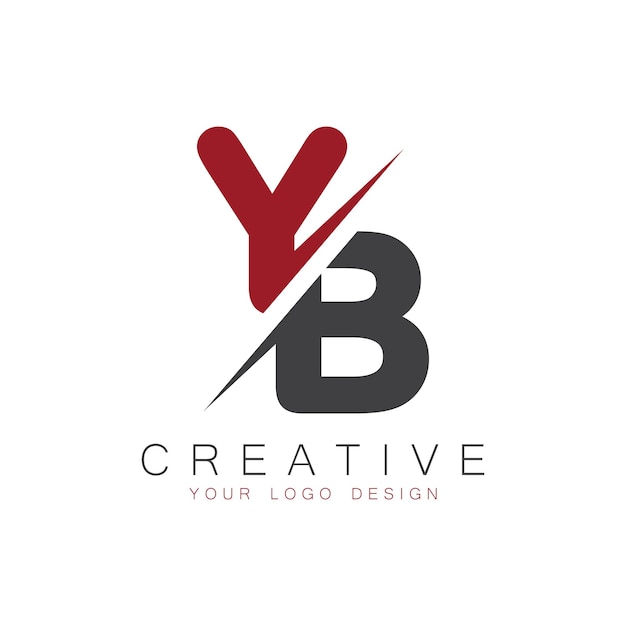 Monograma inicial YB con el logotipo creativo de la letra