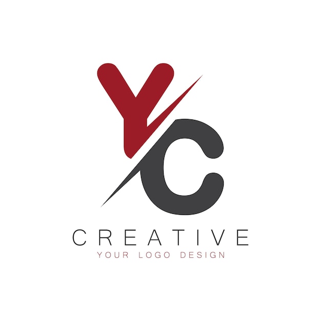 Monograma inicial de YC con el logotipo creativo de la letra