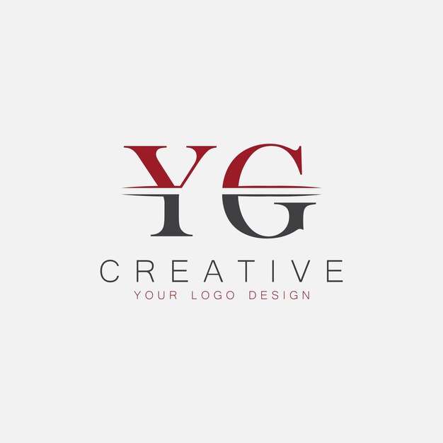 Monograma inicial YG con el logotipo creativo de las letras