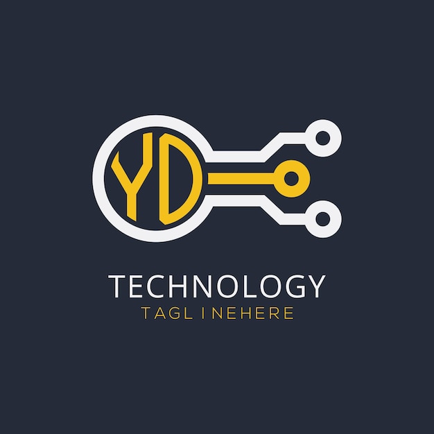 Monograma inicial YO para el logotipo tecnológico con diseño de estilo círculo