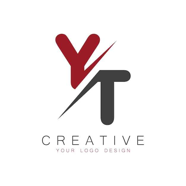 Monograma inicial de YT con el logotipo creativo de la letra