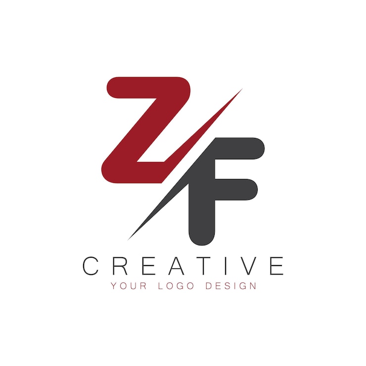 Vector monograma inicial zf con el logotipo creativo de las letras