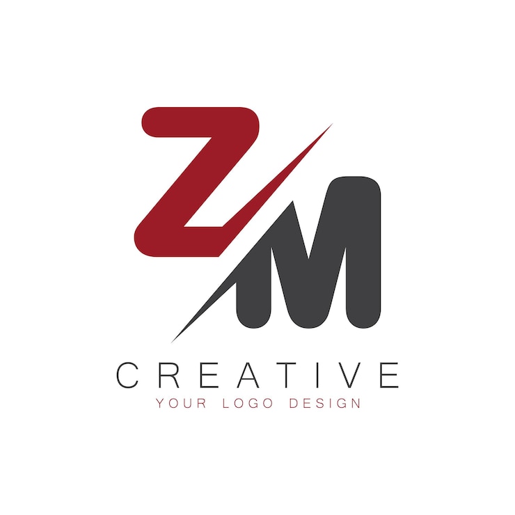 Vector monograma inicial de zm con el logotipo creativo de las letras