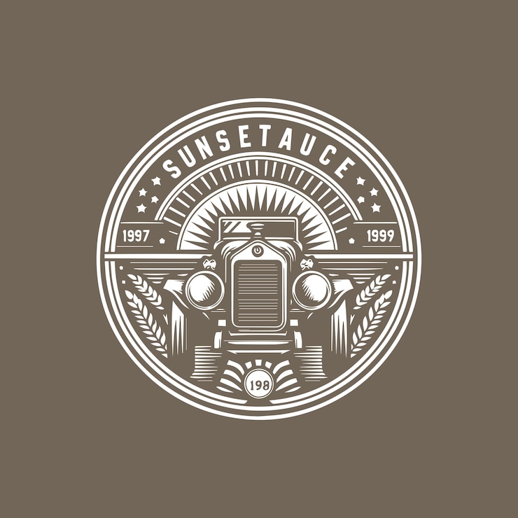 Vector monograma de la insignia del logotipo vintage