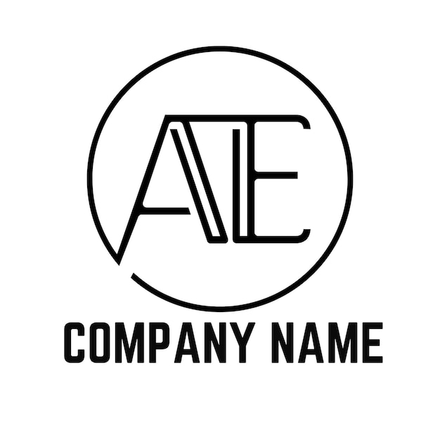 Monograma Letra AE Diseño del logotipo Logotipo en blanco y negro Utilizable para logotipos comerciales Logotipo de vector plano