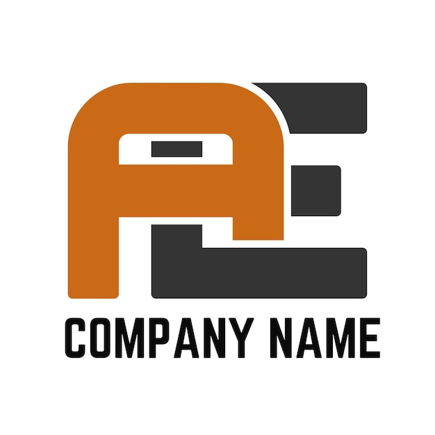 Monograma Letra AE Diseño del logotipo Logotipo en blanco y negro Utilizable para logotipos comerciales Logotipo de vector plano