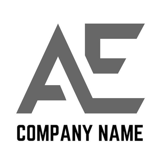 Monograma Letra AE Diseño del logotipo Logotipo en blanco y negro Utilizable para logotipos comerciales Logotipo de vector plano