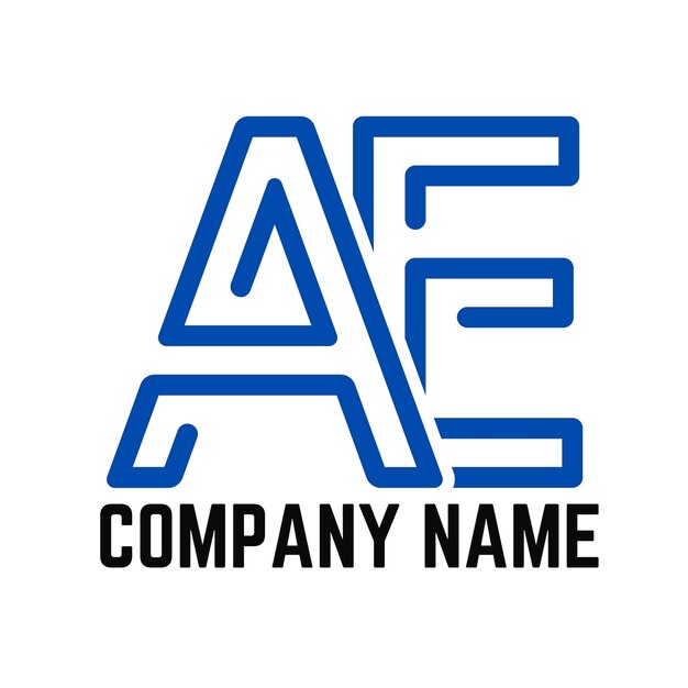 Monograma Letra AE Diseño del logotipo Logotipo en blanco y negro Utilizable para logotipos comerciales Logotipo de vector plano