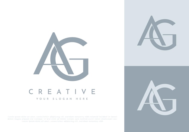 Monograma letra AG logotipo elegante