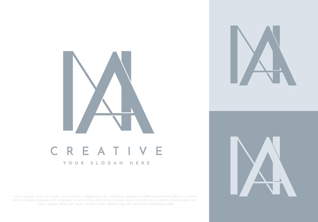 Monograma letra AT logotipo elegante