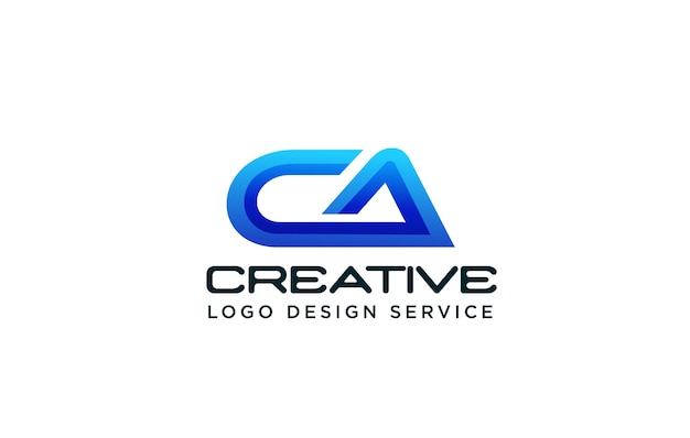 Monograma de la letra CA o logotipo de la marca de la letra CA