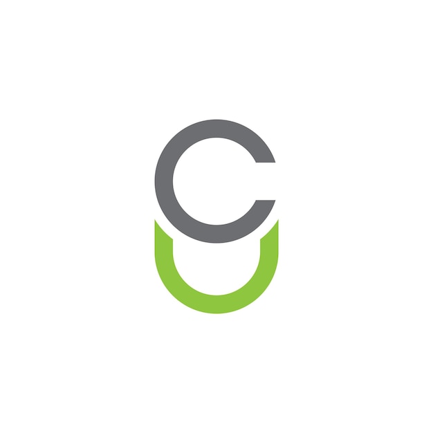 Monograma de la letra CU Diseño inicial del logotipo plantilla Ilustración vectorial CU diseño elegante y profesional del icono