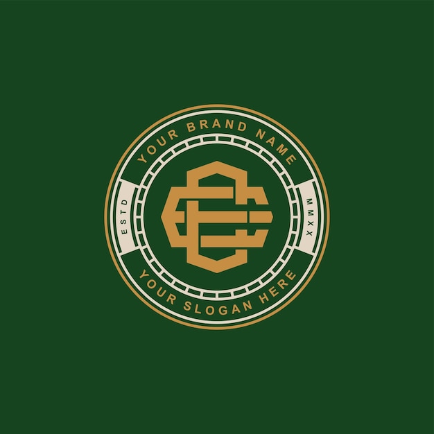 Monograma letra E o EE con diseño de insignia de estilo interlock para ropa de marca ropa de calle