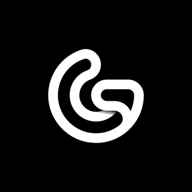Monograma de la letra G con diseño de logotipo de líneas superpuestas