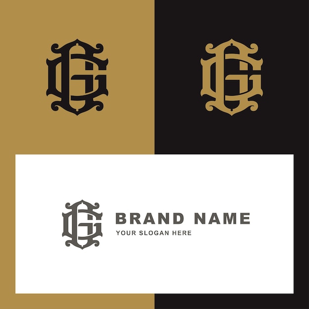 Monograma letra G o GG con interlock estilo clásico vintage bueno para ropa de marca