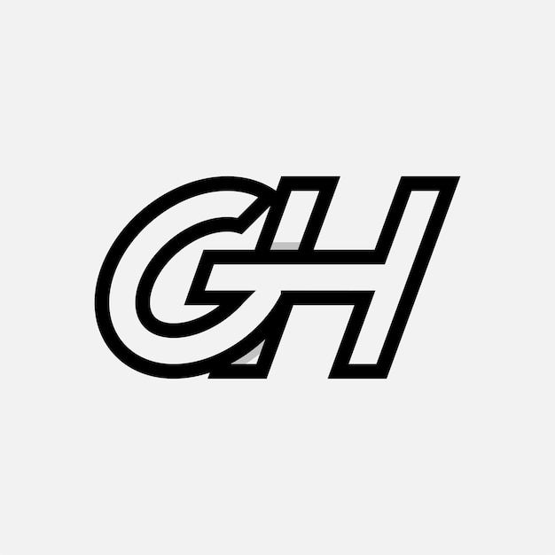 Monograma de la letra GH o HG La letra G del logotipo con la combinación de la letra H Elemento de plantilla de diseño del logotipo