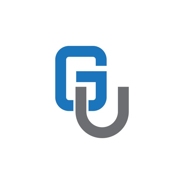 Monograma de la letra GU Diseño inicial del logotipo plantilla Ilustración vectorial GU diseño de íconos elegante y profesional