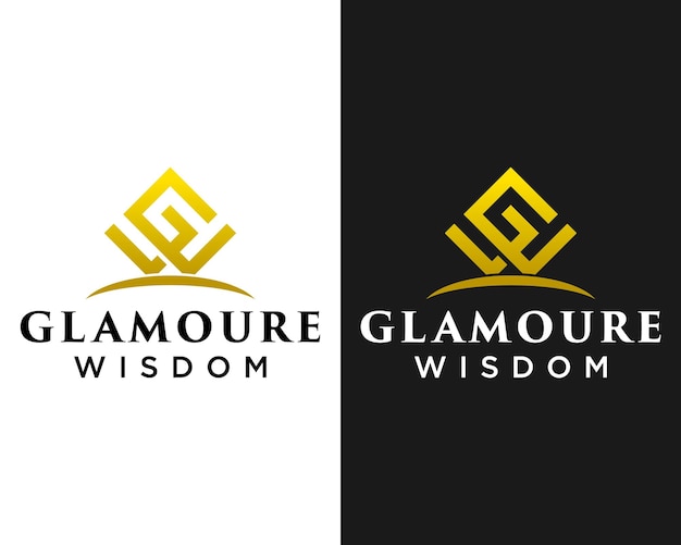Vector monograma de la letra gw diseño de logotipo de moda de lujo