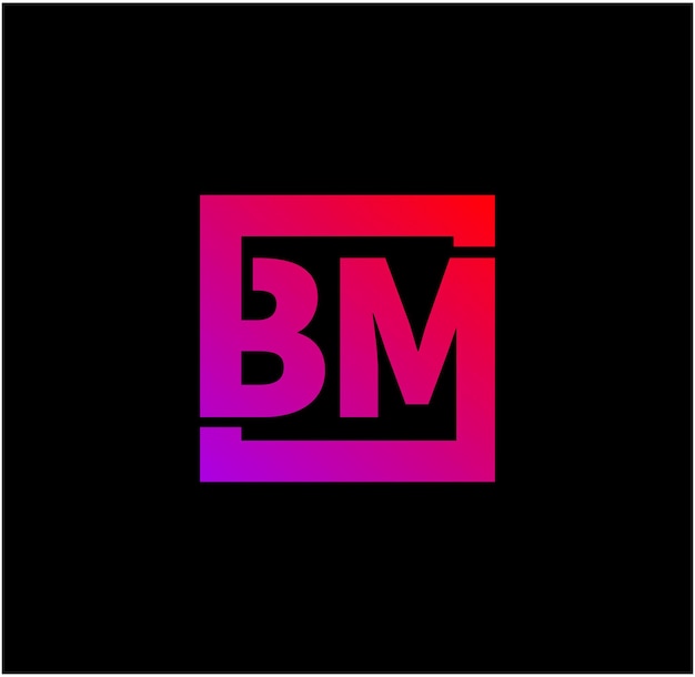Monograma de la letra inicial de la empresa BM Logotipo del sello BM