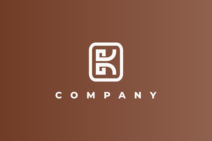 Vector monograma de la letra k con el logotipo de fondo marrón