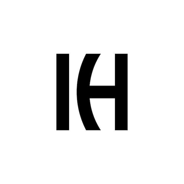Monograma de la letra moderna KH K H diseño inicial del logotipo