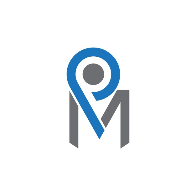 Monograma de la letra MP Diseño inicial del logotipo plantilla Ilustración vectorial MP diseño de íconos elegante y profesional