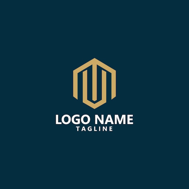 monograma letra MU diseño de logotipo vectorial geométrico moderno