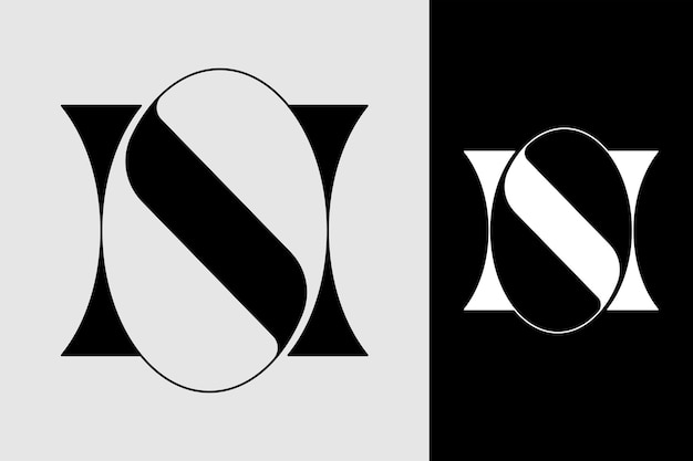 Monograma de la letra N del logotipo único para la marca