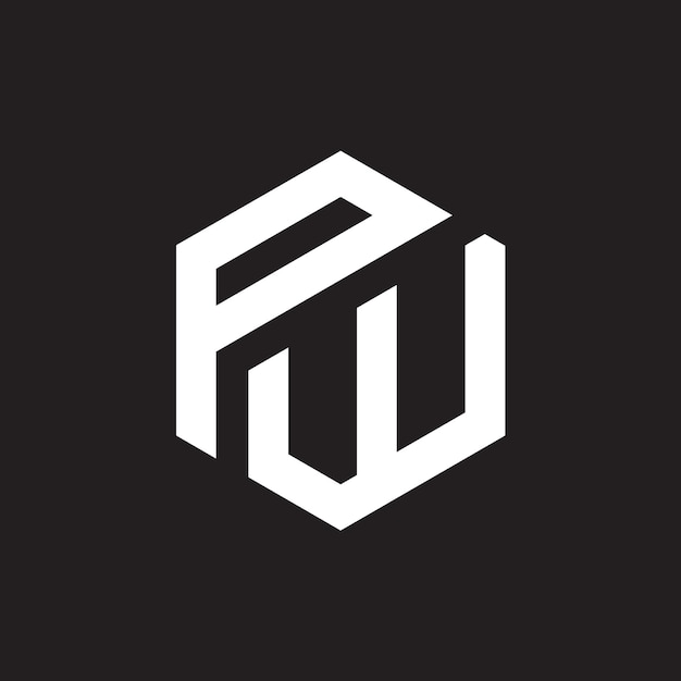 Monograma de la letra PW Diseño inicial del logotipo plantilla Ilustración vectorial PW diseño de íconos elegante y profesional