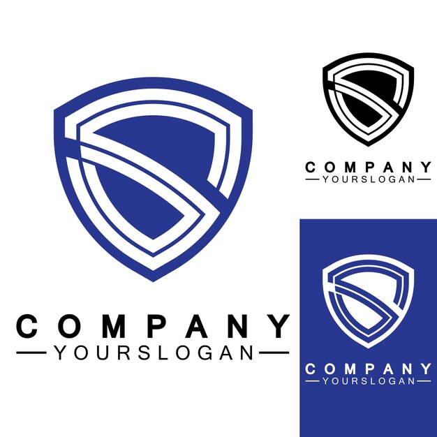 Monograma de letra S y combinación de signo de escudo Concepto de diseño de logotipo de arte lineal