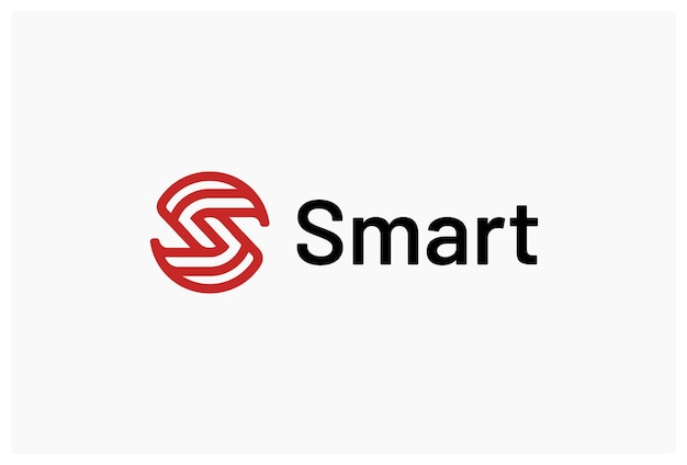 Monograma letra S con diseño de logotipo lineart