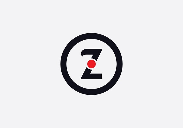 Monograma de la letra Z con puntos en el círculo