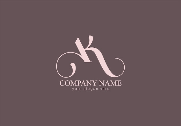 Monograma de letras ak elegante logotipo de lujo estilo caligráfico identidad corporativa y logotipo personal diseño vectorial lujoso monograma creativo lineal