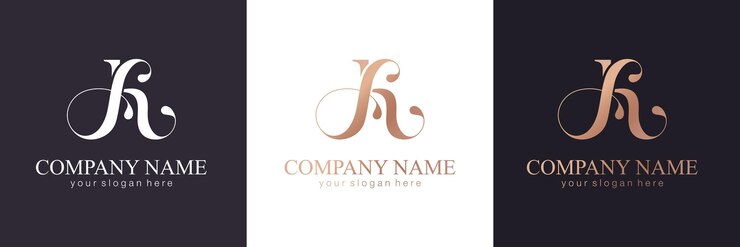 Vector monograma de letras ak lujo elegante logotipo ka estilo caligráfico identidad corporativa y logotipo personal diseño vectorial