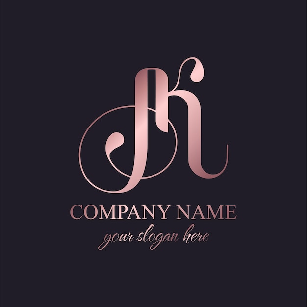 Monograma de letras AK Lujo elegante Logotipo KA Estilo caligráfico Identidad corporativa y logotipo personal Diseño vectorial