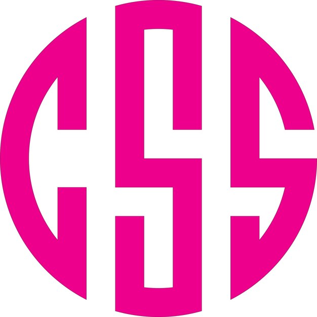 Monograma de letras CSS diseño de logotipo multicolor con fondo blanco