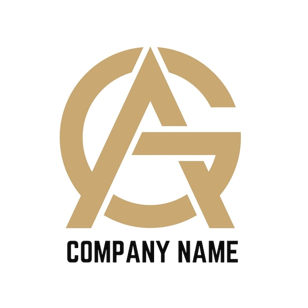 Monograma de las letras del logotipo AG con fondo blanco
