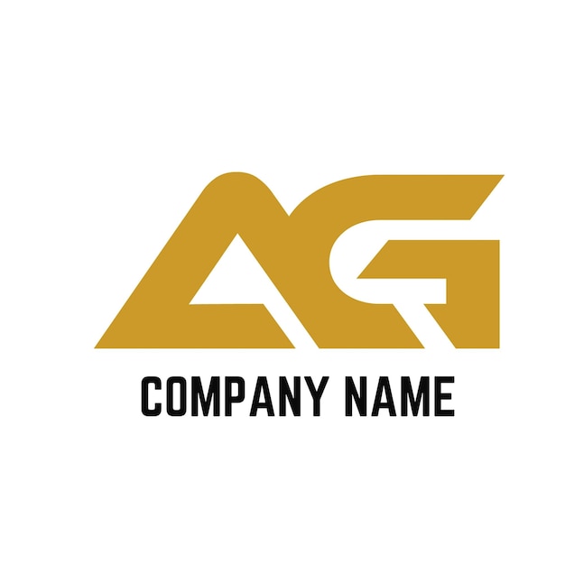 Monograma de las letras del logotipo AG con fondo blanco