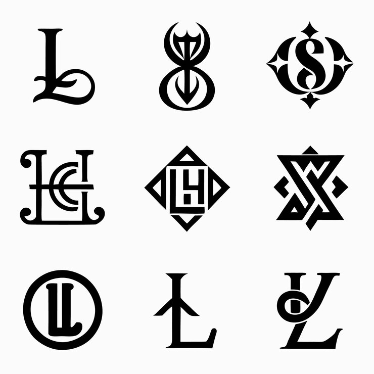Vector monograma de las letras logotipo diseño alfabético
