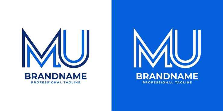 Vector monograma de línea de letra mu logotipo adecuado para negocios con las iniciales mu o um