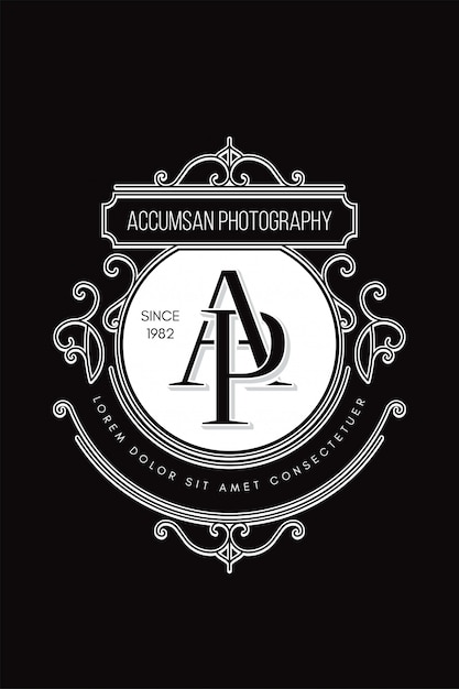 Monograma logo fotografia ap