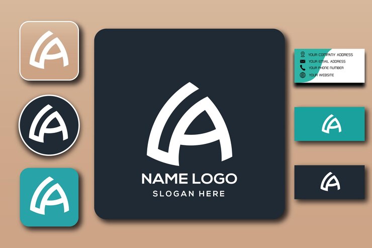 LA monograma logo plantilla vector color editable