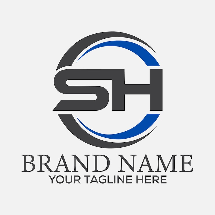 Vector monograma de logotipo abstracto de letras sh hs sh