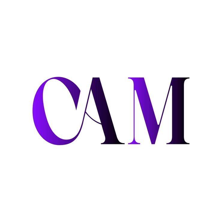 Vector monograma del logotipo cam diseño elegante de lujo letras iniciales diseño de fuente vectorial de símbolo minimalista moderno