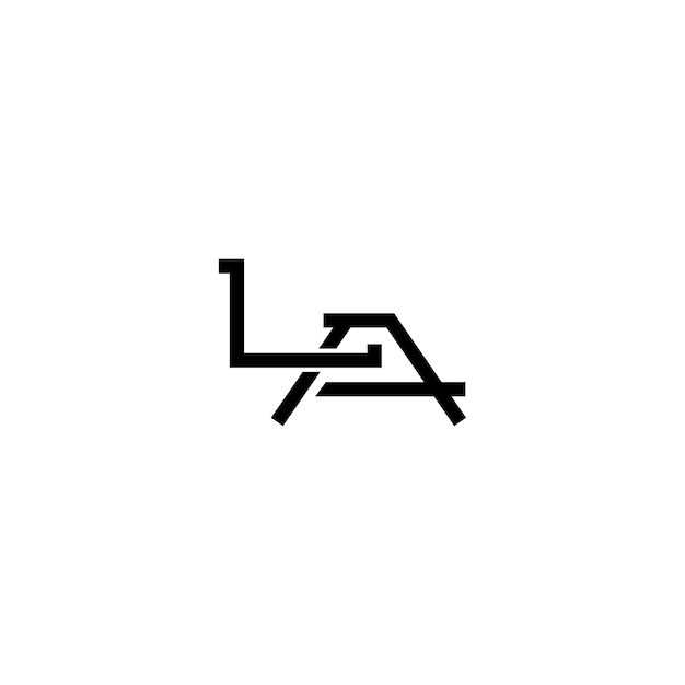 LA monograma logotipo diseño carta texto nombre símbolo monocromo logotipo alfabeto carácter simple logotipo