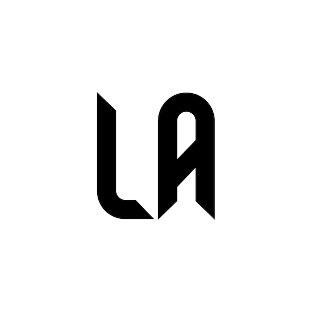 LA monograma logotipo diseño carta texto nombre símbolo monocromo logotipo alfabeto carácter simple logotipo