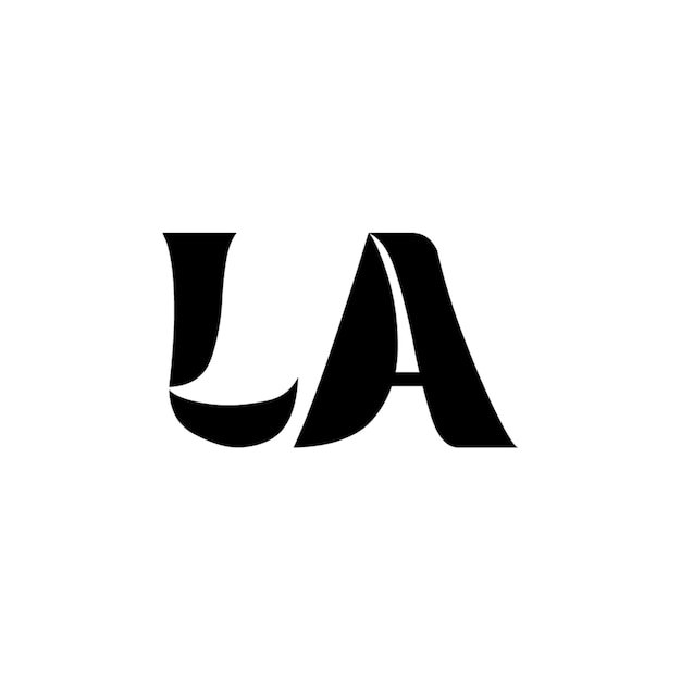LA monograma logotipo diseño carta texto nombre símbolo monocromo logotipo alfabeto carácter simple logotipo