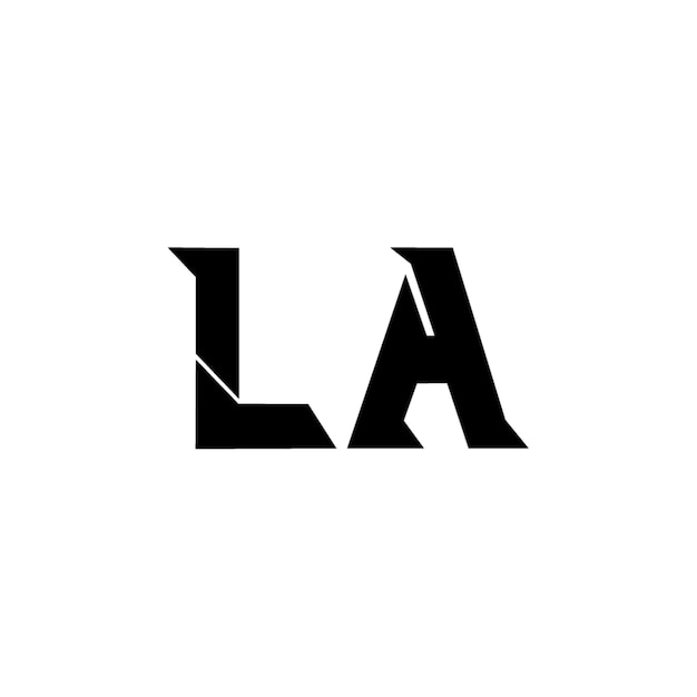 LA monograma logotipo diseño carta texto nombre símbolo monocromo logotipo alfabeto carácter simple logotipo