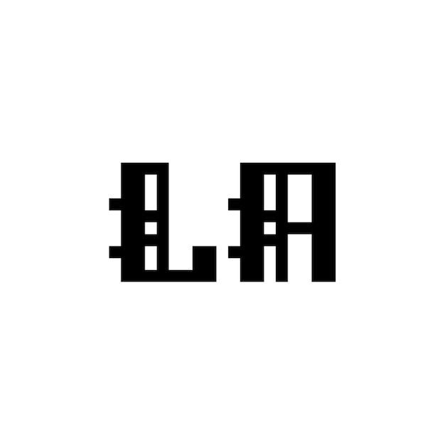 LA monograma logotipo diseño carta texto nombre símbolo monocromo logotipo alfabeto carácter simple logotipo