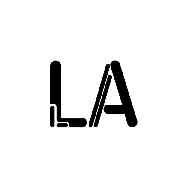 LA monograma logotipo diseño carta texto nombre símbolo monocromo logotipo alfabeto carácter simple logotipo